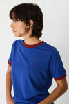 SKFK Neskur Blue GOTS T-Shirt Damen Bio Baumwolle blau