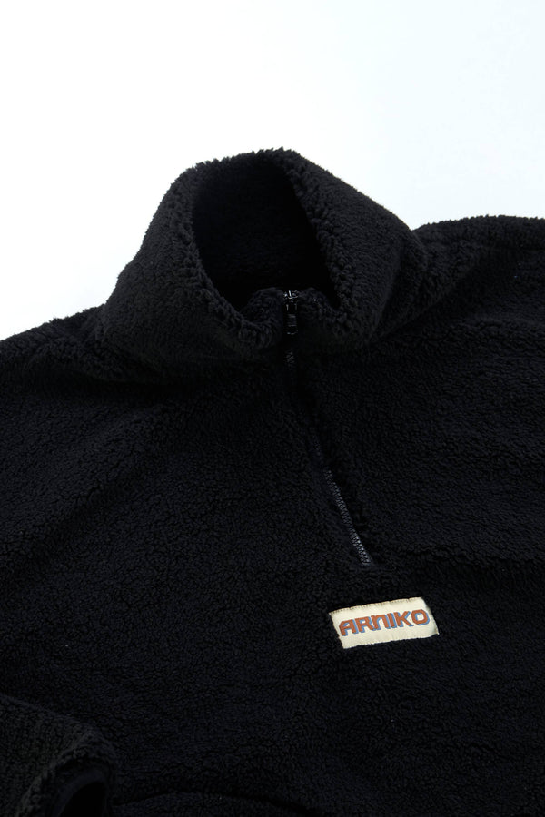 Arniko Moha Half Zip Fleecejacke Black Unisex Recycelt schwarz