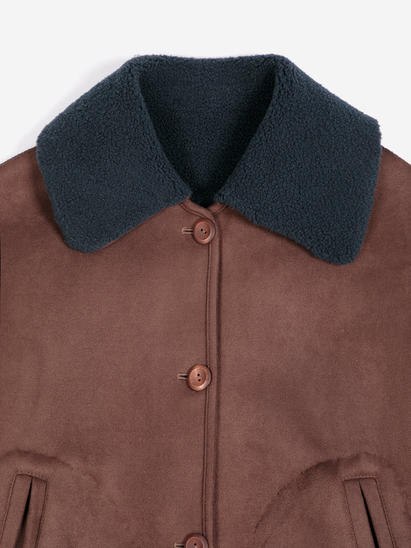 Bobo Choses Soft Reversible Sherpa Jacket Damen Wendejacke braun blau