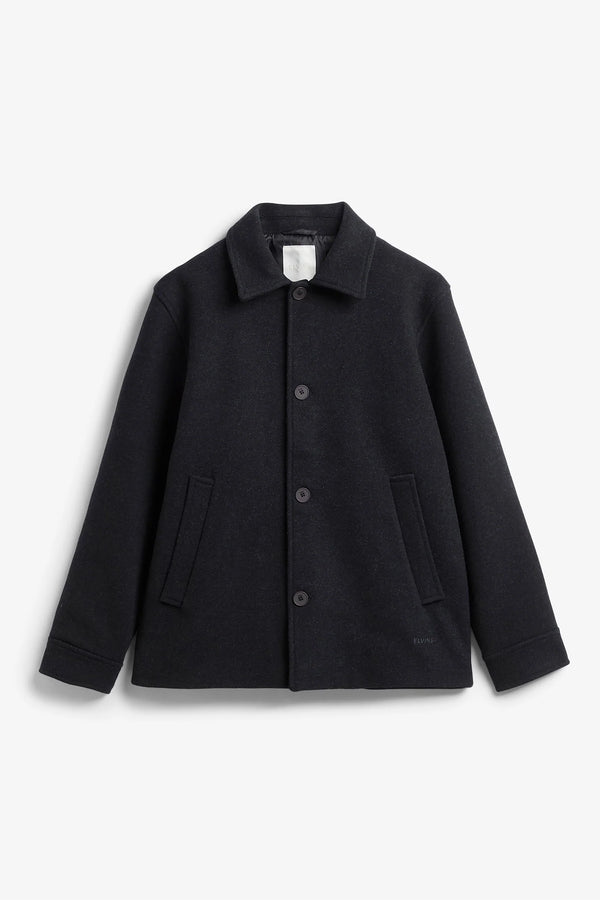 Elvine Ciaran Wolltwill Jacket Navy Melange Herren Wolljacke blau