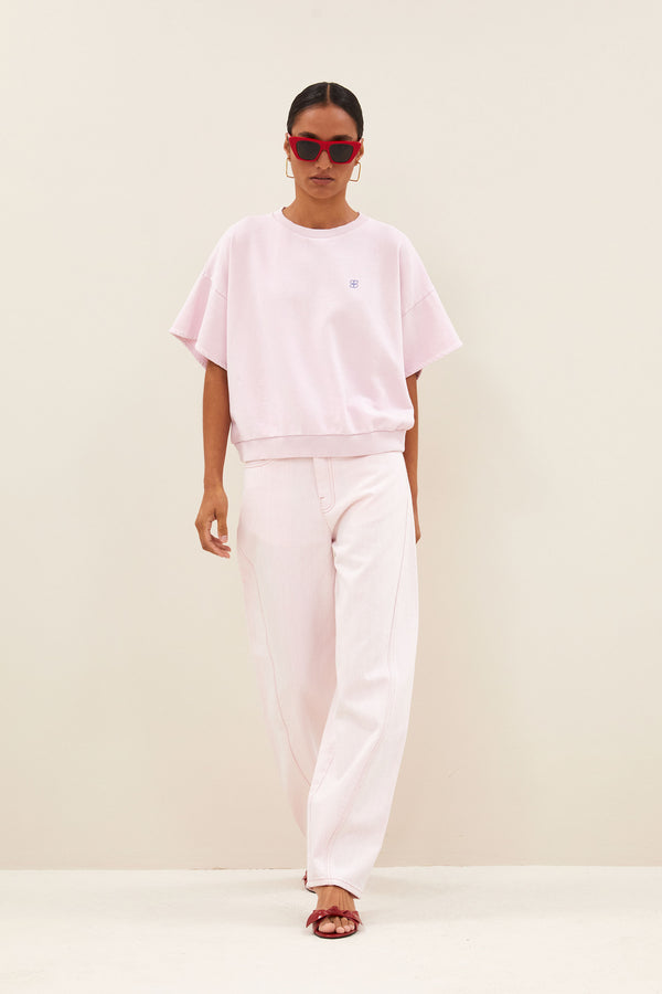 By-Bar Begum Slub Jeans Light Pink Damen Barrel Leg rosa