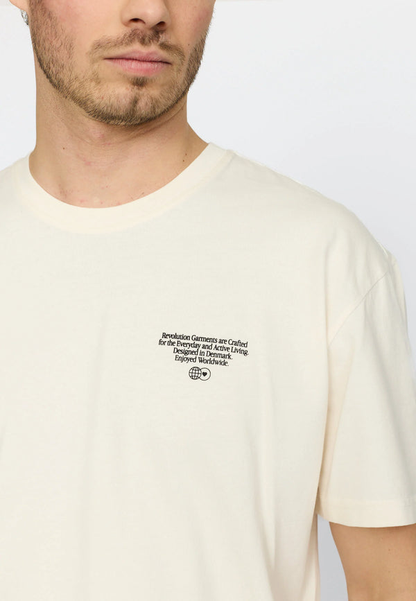 Revolution Offwhite Oldscool Streetview Backprint T-Shirt Herren weiss