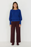 SKFK Ibar GOTS Sweater Damen Pullover Bio Baumwolle blau