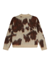 OBEY Cow Pattern Zip Sweater Cow Multi Herren Strickjacke creme braun