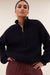 By-Bar Belle Pullover Midnight Damen Alpaka Wolle dunkelblau