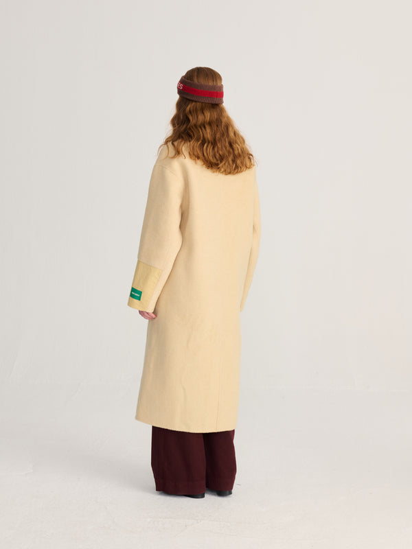 Bobo Choses Hand Made Wool Coat Light Yellow Damen Wollmantel gelb