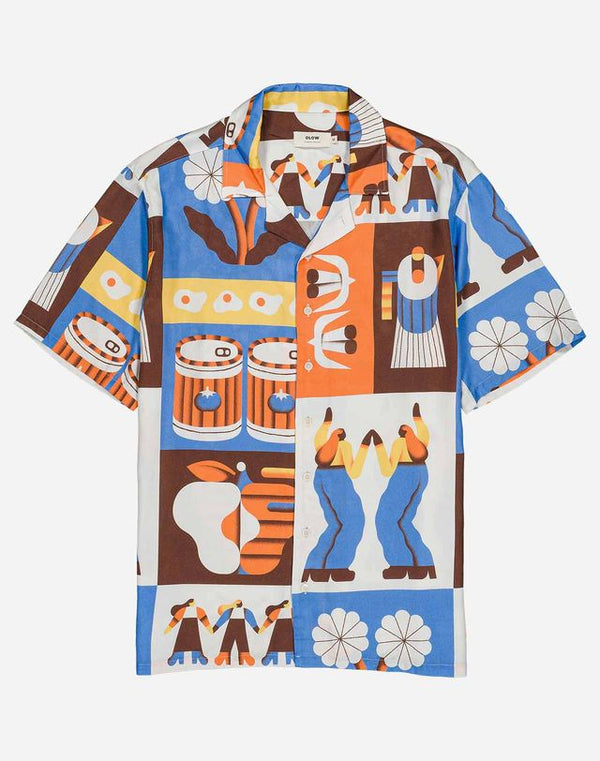 Olow Shirt Chemise Aloha Life Kurzarmhemd Herren bunt