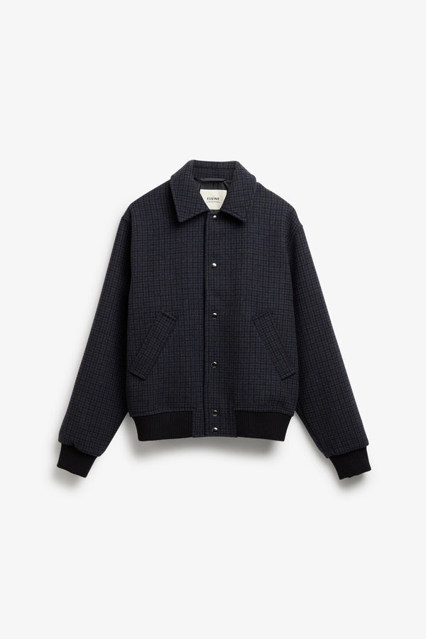 Elvine Narian Woll Jacken Grey Check Herren Wolljacke grau