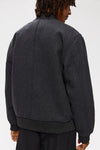 Elvine Ylve Wool Jacket Dark Grey Melange Herren Bomberjacke grau