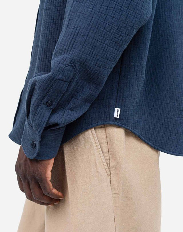 Olow Shirt Chemise Nago Bleu Nuit Hemd Herren blau