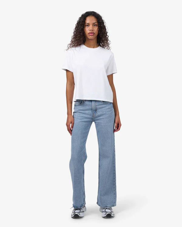 Colorful Standard Organic Boxy Crop Tee Optical White Damen T-Shirt weiß