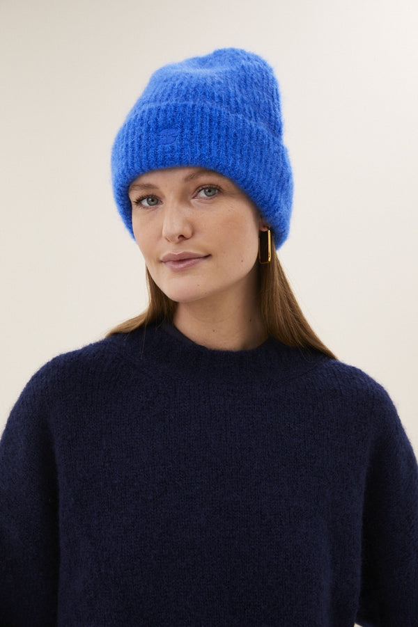By-Bar Logo Beanie Kingsblue unisex Mütze Mohair royalblau