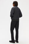 Elvine Ylve Wool Jacket Dark Grey Melange Herren Bomberjacke grau