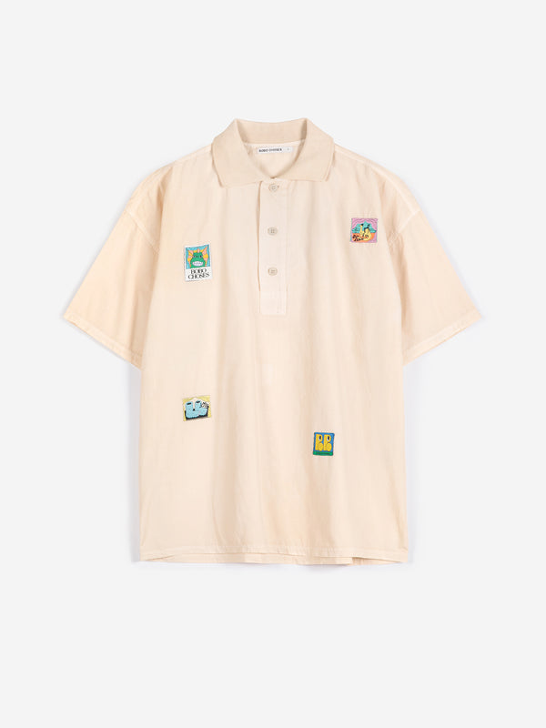 Bobo Choses Labelled Oversized Polo Shirt Damen off white weiß