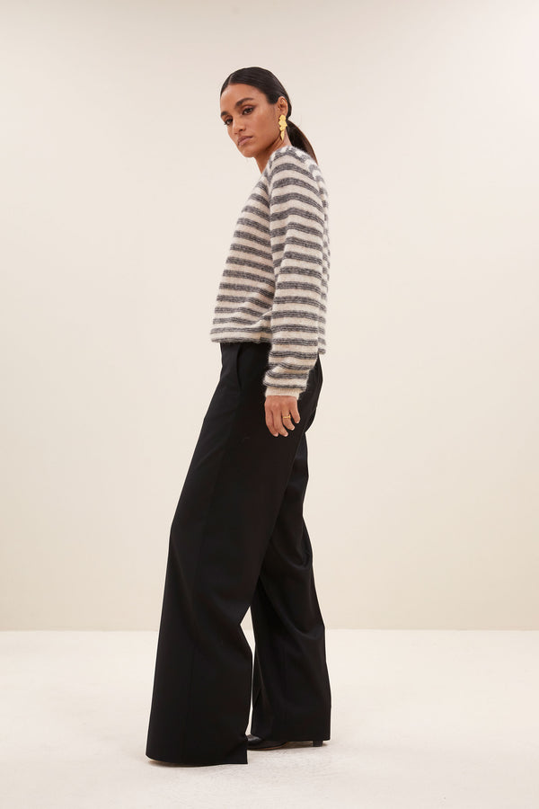 By-Bar Spila Stripe Pullover Sand Mill Damen Alpaka beige