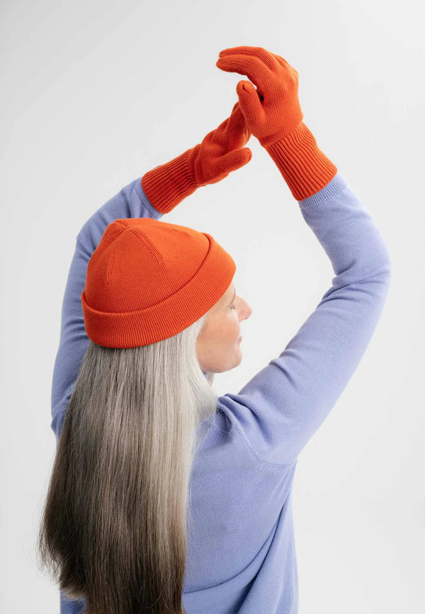 MELA Unisex Strick Handschuhe RISHI Orange Brick