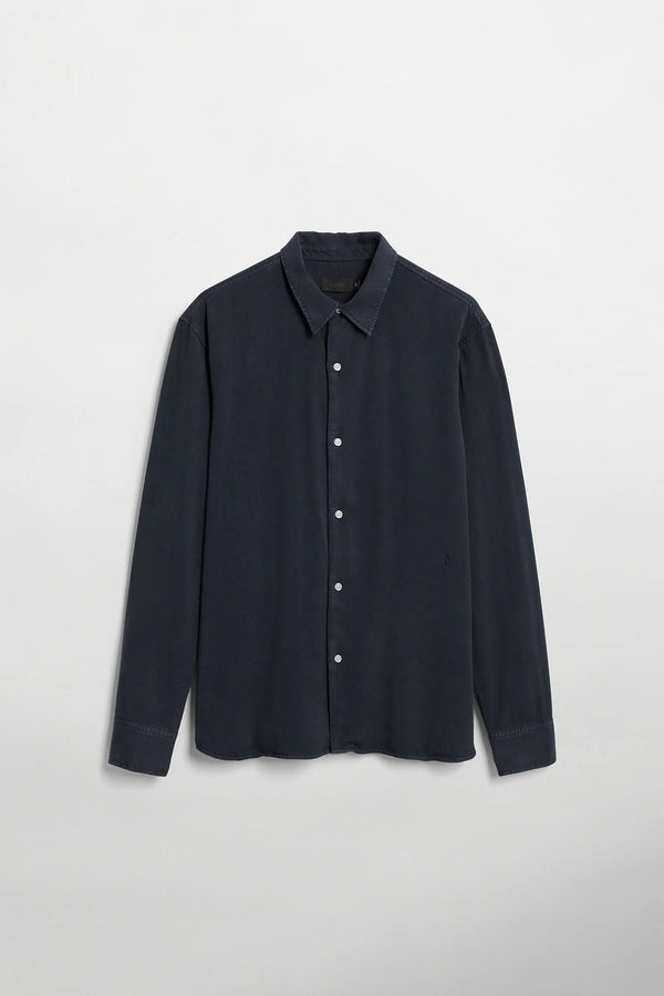 Elvine Ossian Shirt Tencel Hemd Dark Navy Herren dunkelblau