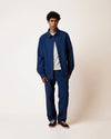 Faguo Gastine Overshirt Bleu Herren Baumwoll-Canvas blau