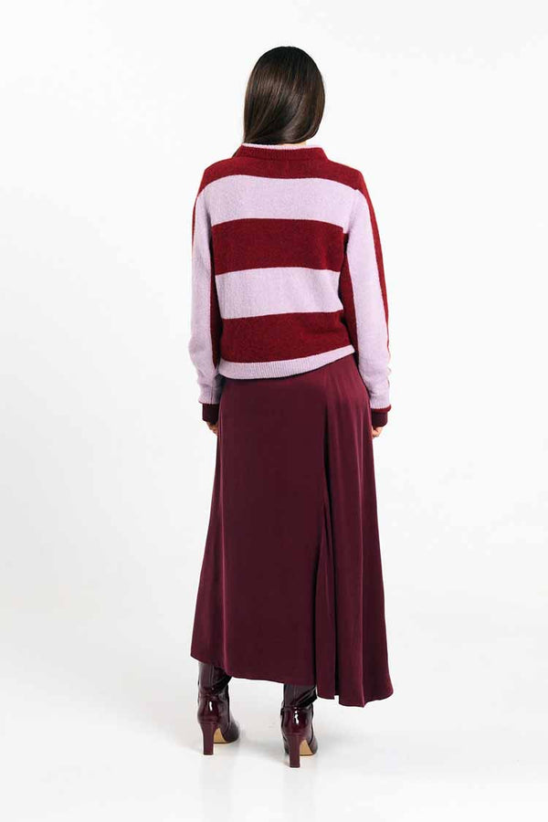 Suite13Lab Babol Jumper Stripes Brick Damen Sweater Strickpullover Streifen rotbraun