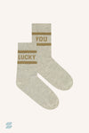 By-Bar Lucky You Sparkle Socks Retro Socke unisex grau gold