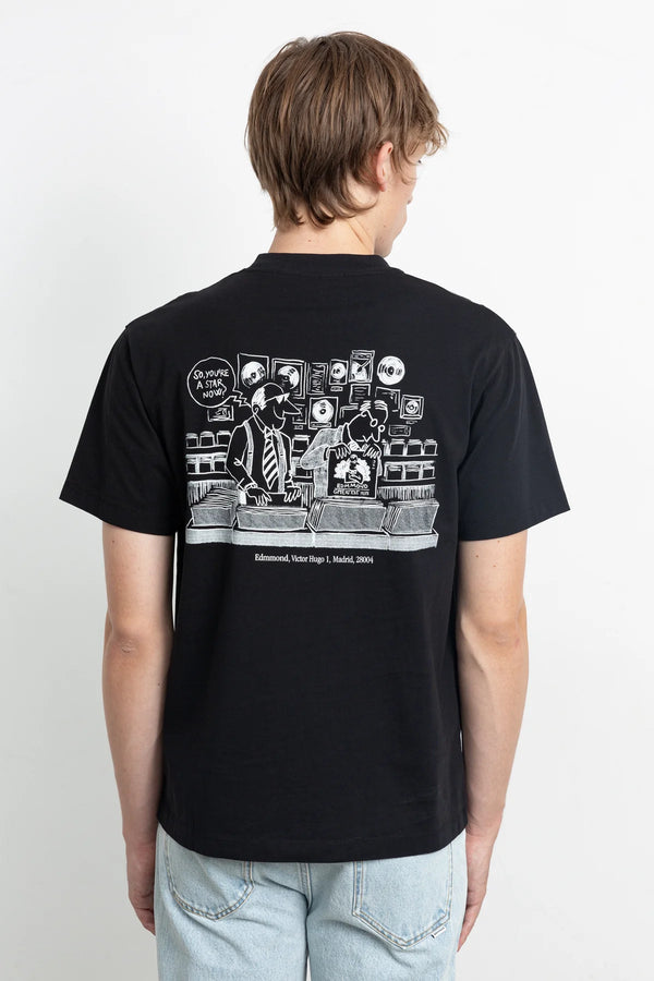 Edmmond Studios Vinilos Madrid T-Shirt Plain Black Herren