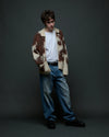 OBEY Cow Pattern Zip Sweater Cow Multi Herren Strickjacke creme braun