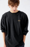 American Vintage Gixy Longsleeve Oversized Langarm-Shirt Herren Schwarz