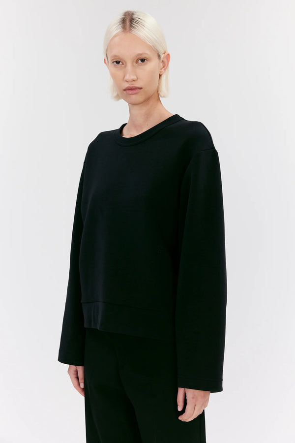 Elvine Alba Cropped Sweatshirt Damen Pullover schwarz
