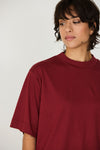 SKFK Zuntz-11-GOTs Shirt Burgundy Damen Loose Fit T-Shirt rotbraun