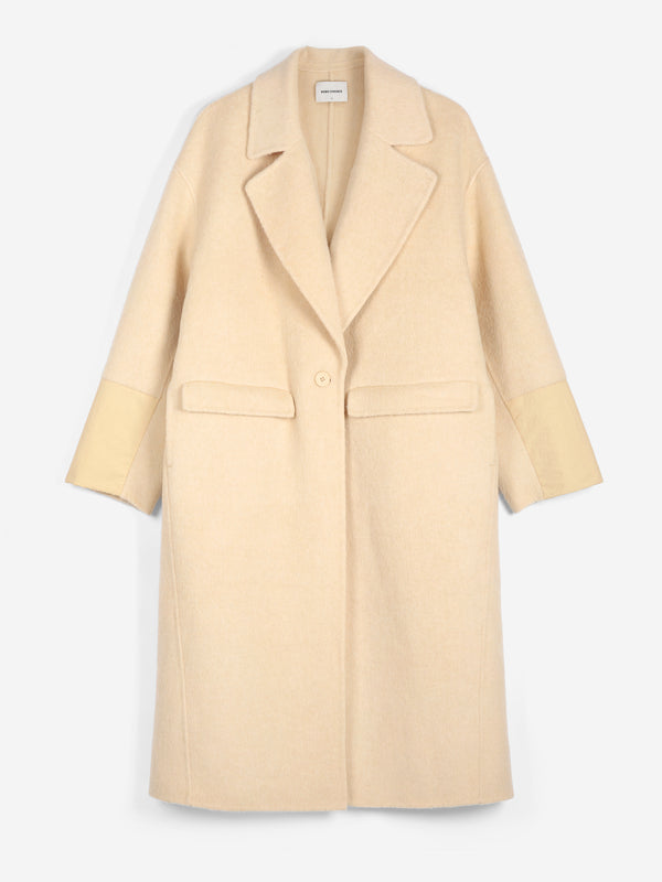 Bobo Choses Hand Made Wool Coat Light Yellow Damen Wollmantel gelb