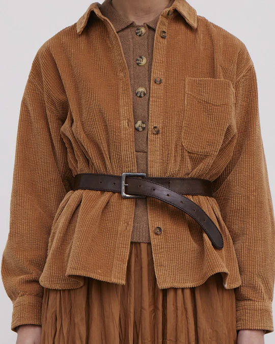 Esmé ESMaxia Boxy Shirt Hemd Damen currybraun