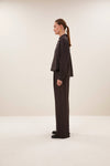 By-Bar Kris Satin Stripe Blouse Espresso Damen Viskose Bluse braun