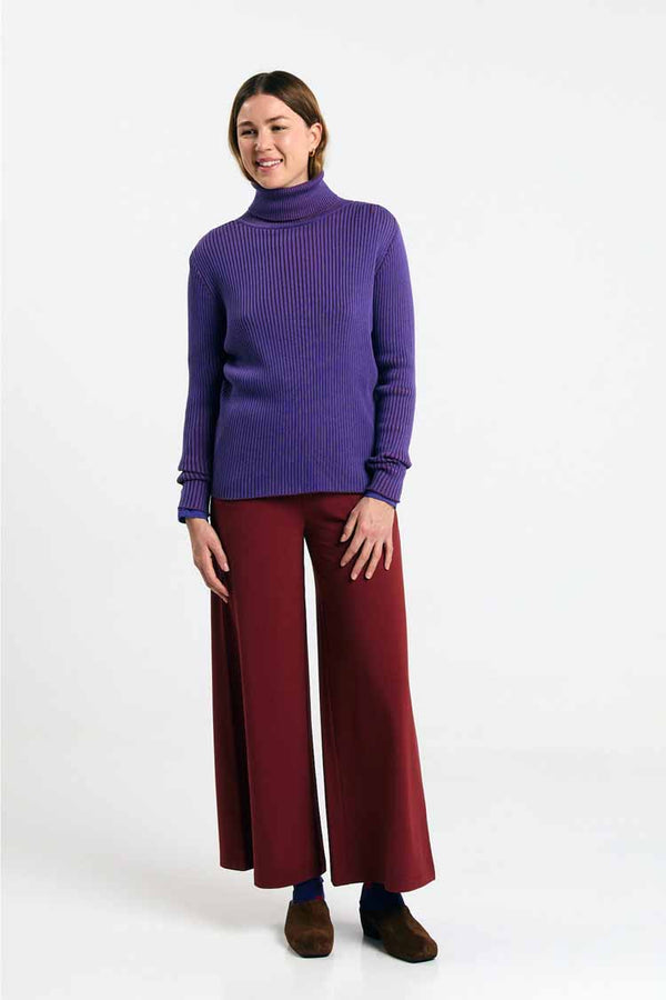 Suite13Lab Muge Jumper Blue Damen Rollkragen Bio Baumwolle blau