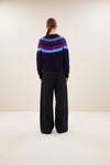By-Bar Jacky Pullover Navy Damen Mohair Fair Isle dunkelblau