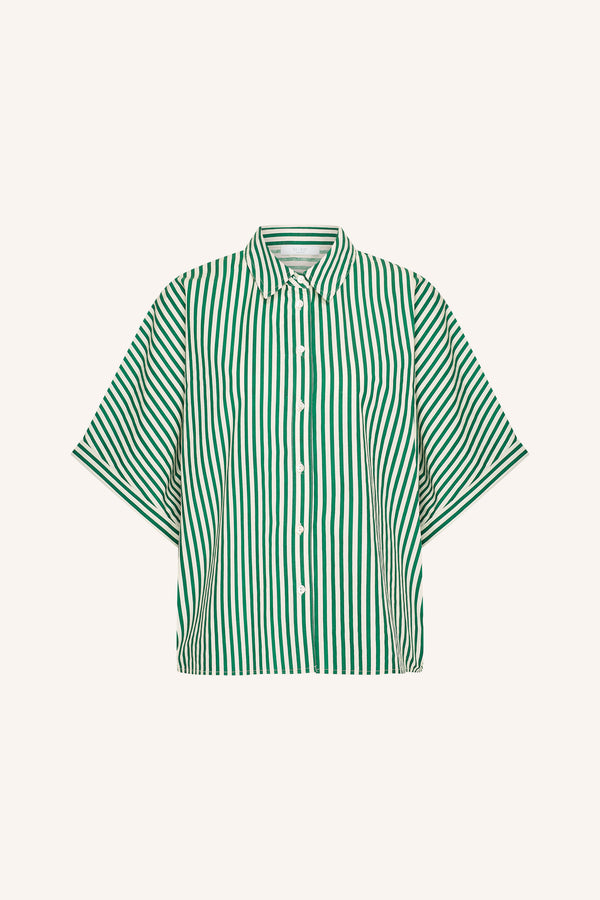 By-Bar Sunny Stripe Blouse Evergreen Damen Bluse grün weiß