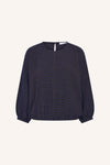 By-Bar Gaya Blouse Galaxy Check Damen Bluse Viskose dunkelblau