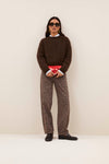 By-Bar Lew Cheetah Chocolat Pants Damen High Waist Hose braun