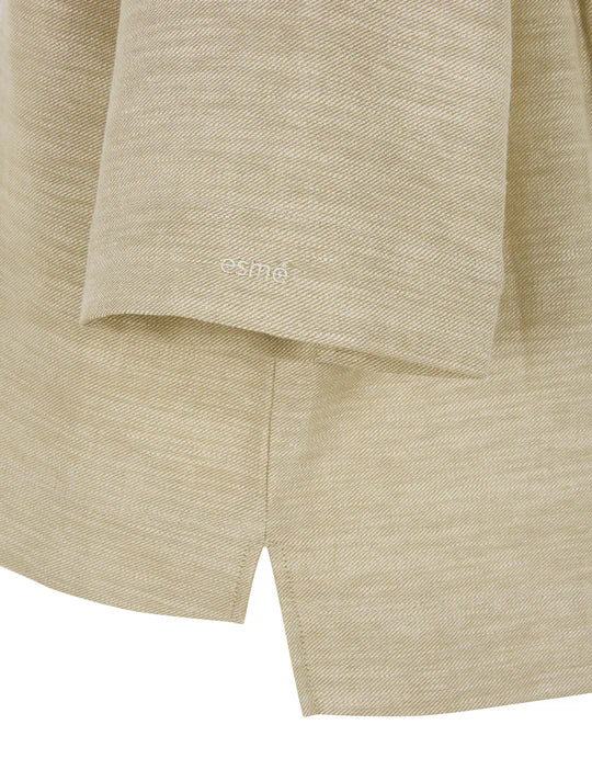 Esmé Studios ESKaya Boxy Brownie Mélange Bluse Damen beige