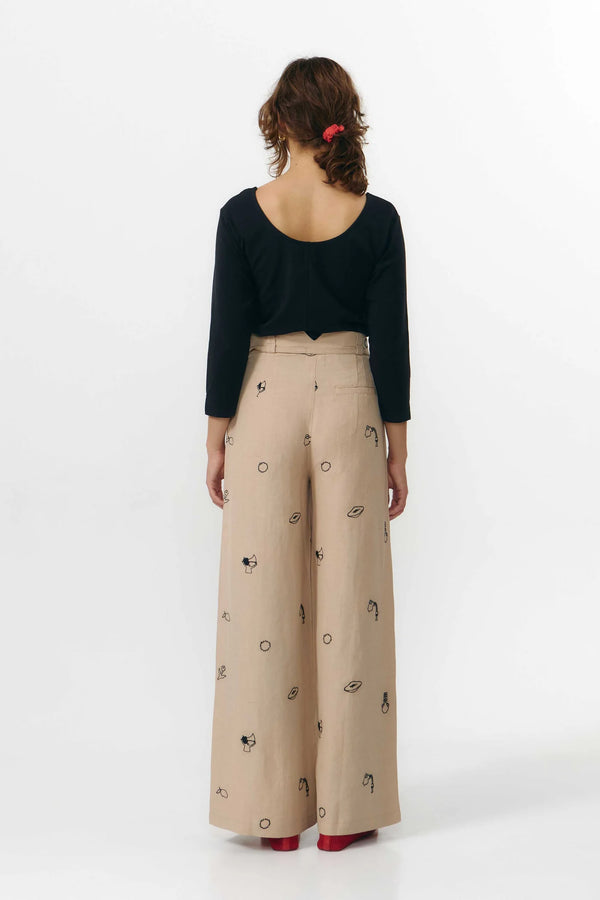 Suite 13 Ramala Embroidery Pants Hose Damen beige