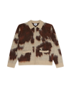 OBEY Cow Pattern Zip Sweater Cow Multi Herren Strickjacke creme braun