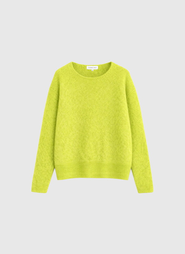 Maison Anje Likey Pullover Acid Lime Alpaka Strick Damen grün