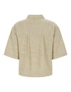 Esmé Studios ESKaya Boxy Brownie Mélange Bluse Damen beige
