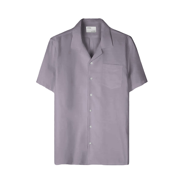 Colorful Standard Purple Haze Leinen Kurzarm Hemd Herren graulila