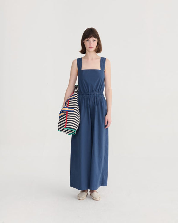 Bobo Choses Textured Cotton Strap Overall Einteiler Damen dunkelblau
