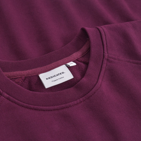Dedicated Malmoe Base Fig RedSweatshirt Herren Crewneck beere