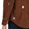 Portuguese Flannel Lobo Embroidery Shirt Brown Herren Hemd Cord braun