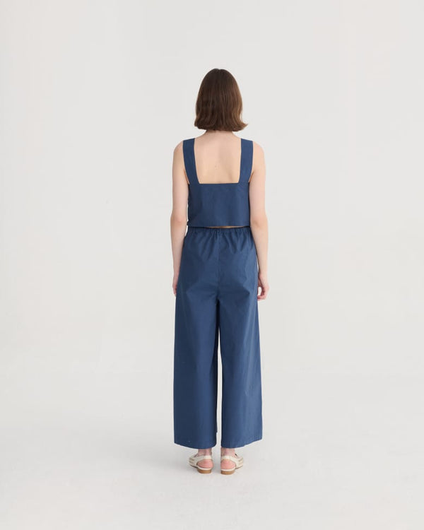 Bobo Choses Textured Cotton Strap Overall Einteiler Damen dunkelblau