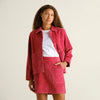 Dedicated Majorna Corduroy Skirt Holly Red Damen Minirock rot