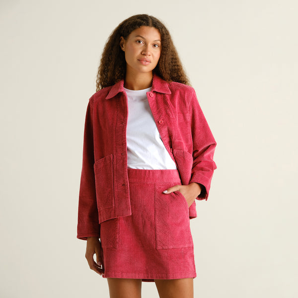 Dedicated Majorna Corduroy Skirt Holly Red Damen Minirock rot
