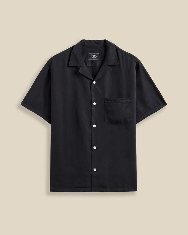 Portuguese Flannel Black Dogtown Kurzarm Hemd Herren schwarz
